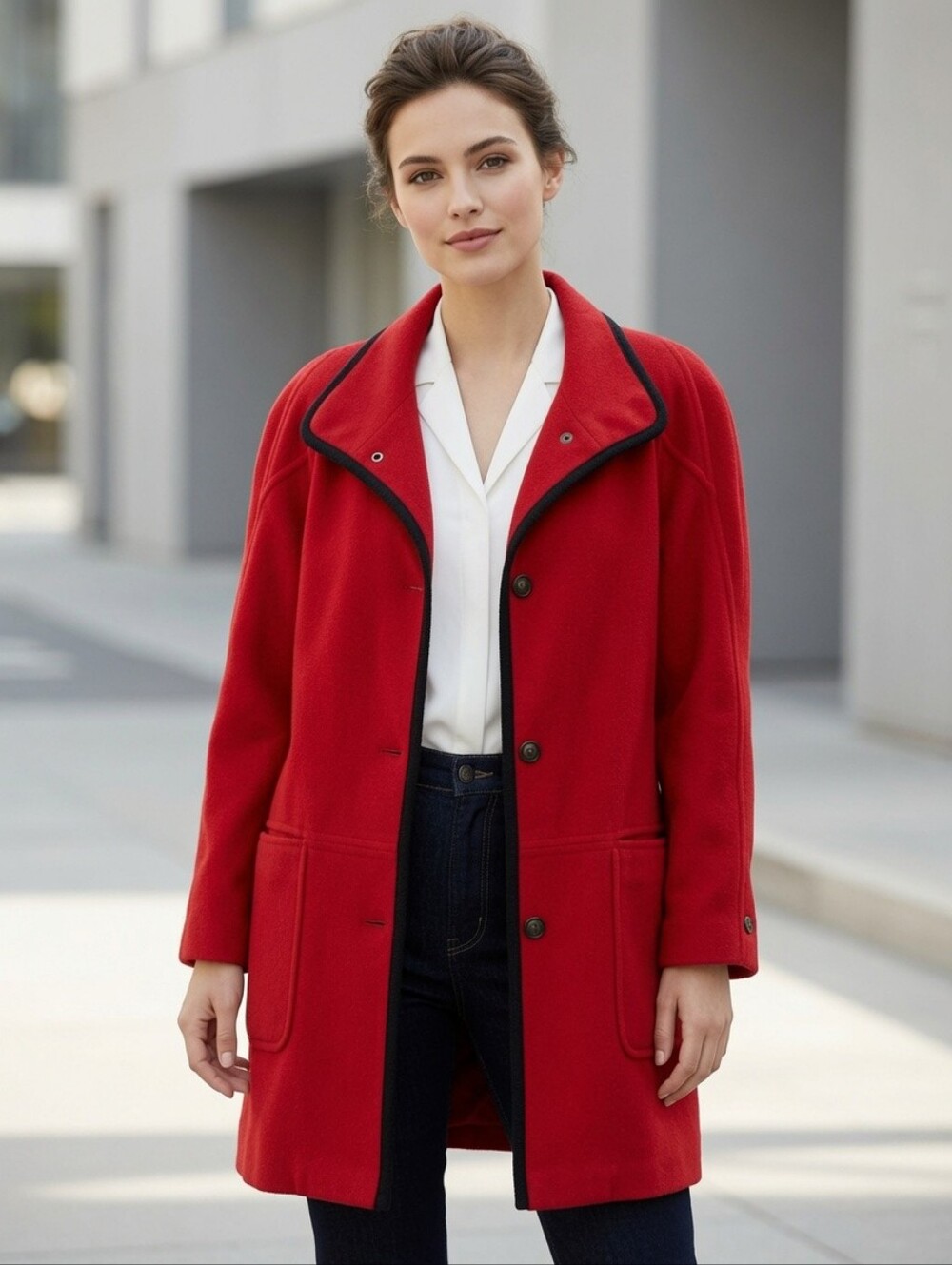 Vintage Women's Red Wool Coat